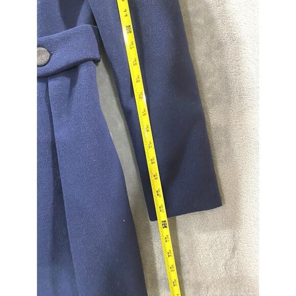 Forever 21 Blue Single Breasted Peacoat S Button Detail Wide Collar - Picture 6 of 10